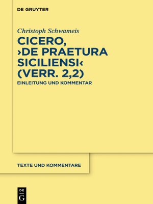 cover image of Cicero, ›De praetura Siciliensi  (Verr. 2,2)